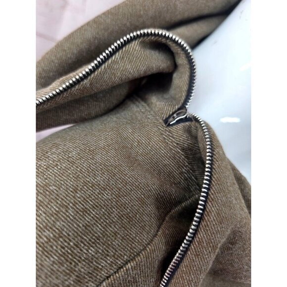 Fortune+Ivy Long Sleeve Zip Neck Tunic Top Womens XL Warm Brown Poly Blend Knit - Picture 2 of 11